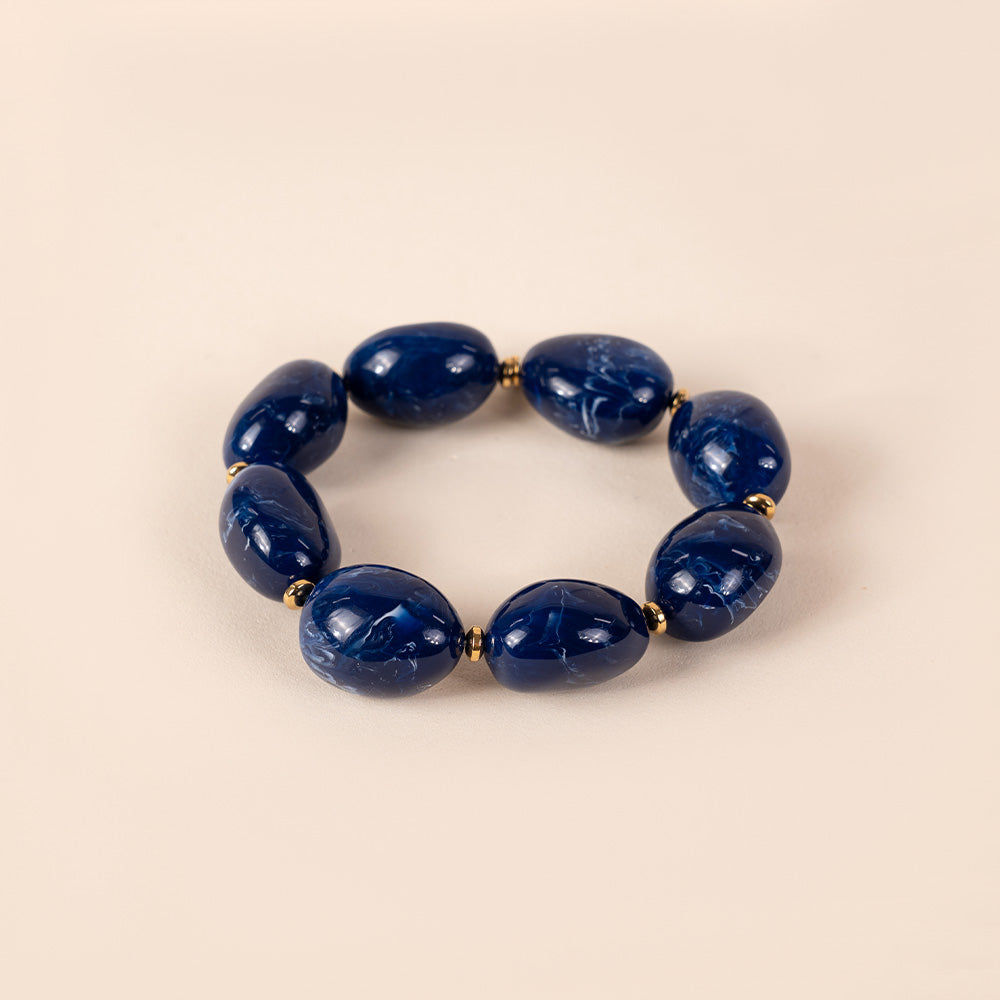 BRACCIALE ELASTICO CON PIETRE MARMORIZZATE