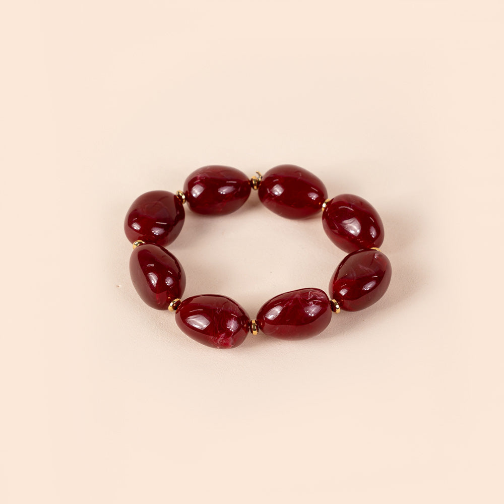 BRACCIALE ELASTICO CON PIETRE MARMORIZZATE
