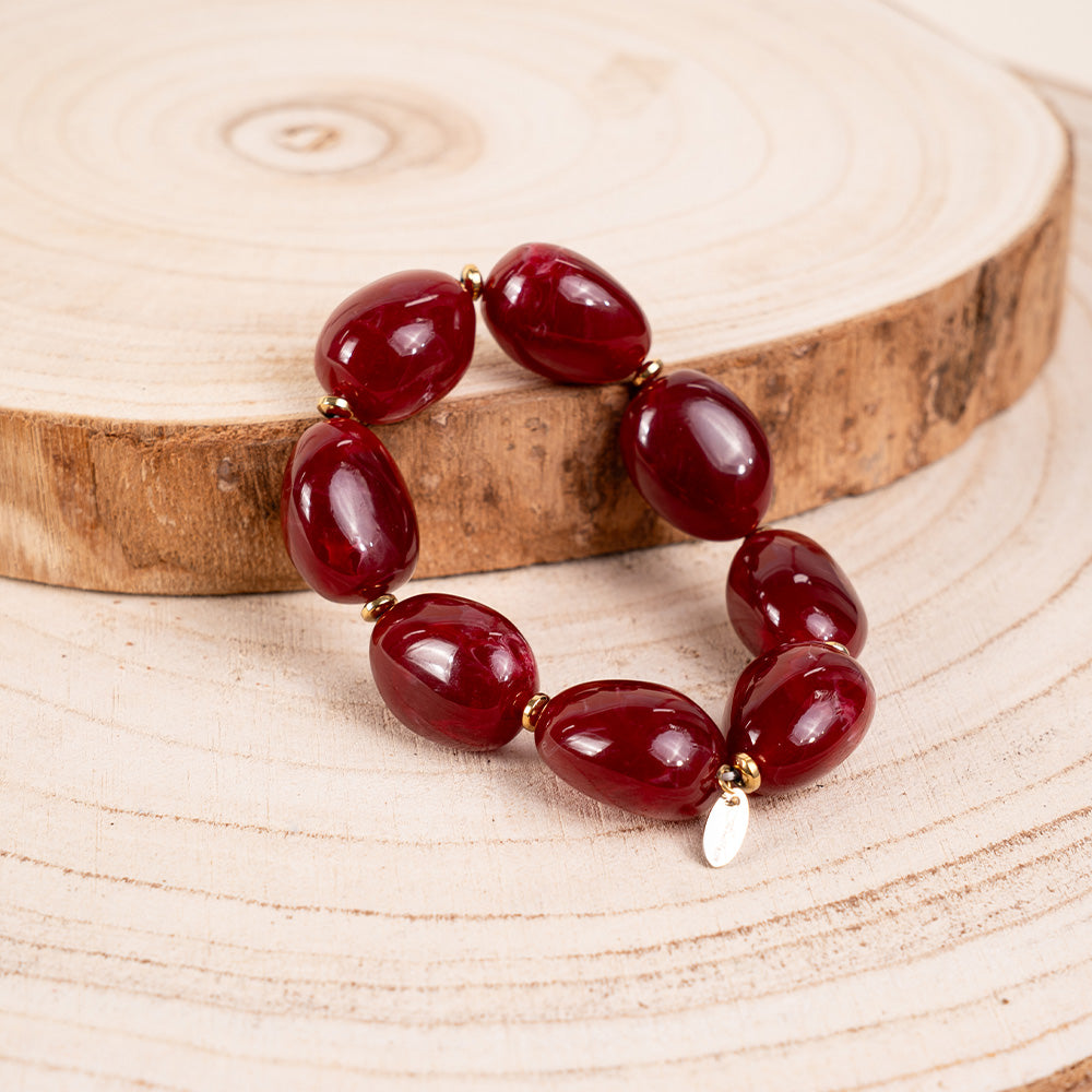 BRACCIALE ELASTICO CON PIETRE MARMORIZZATE