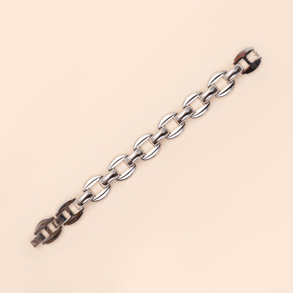 BRACCIALE A CATENA CON MAGLIE ALTERNATE
