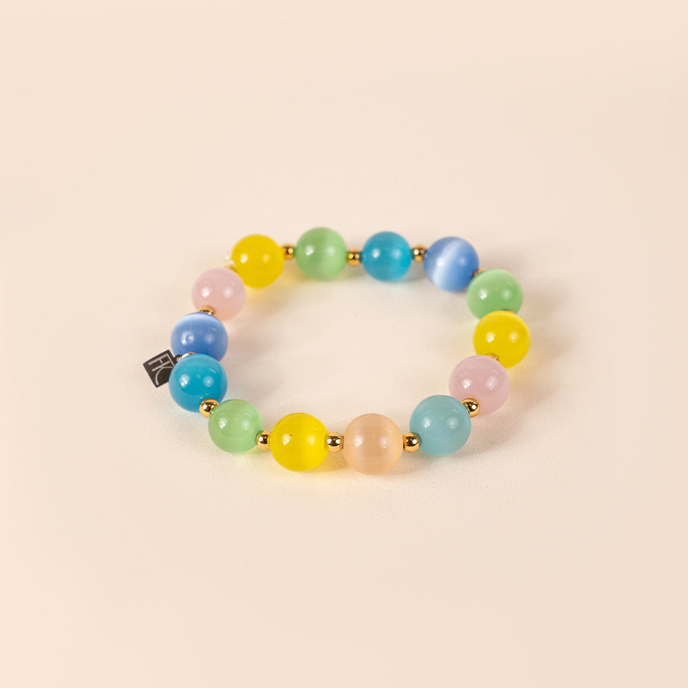 ELASTIC BRACELET WITH SPHERICAL STONES