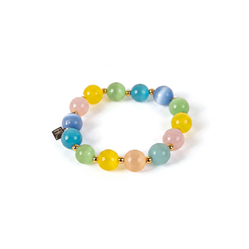 ELASTIC BRACELET WITH SPHERICAL STONES