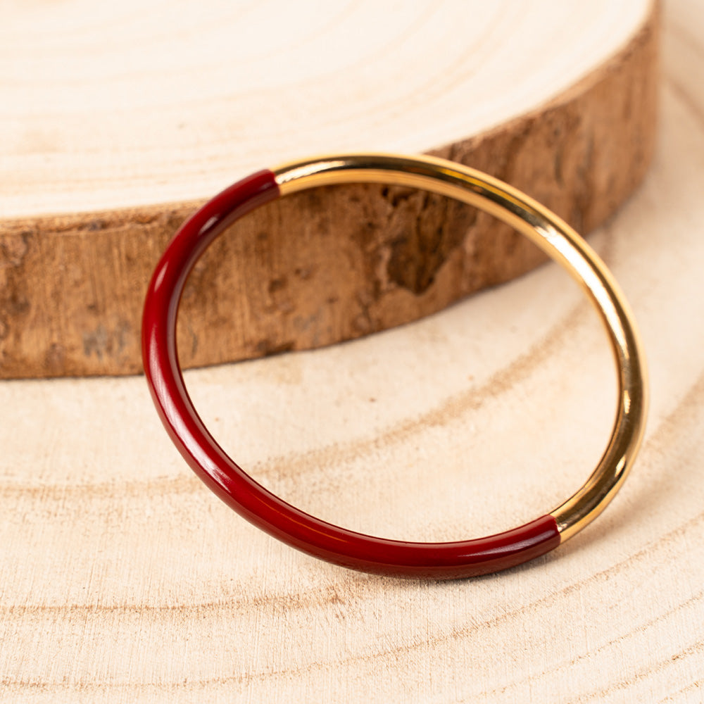 TWO-TONE BANGLE RIGID BRACELET
