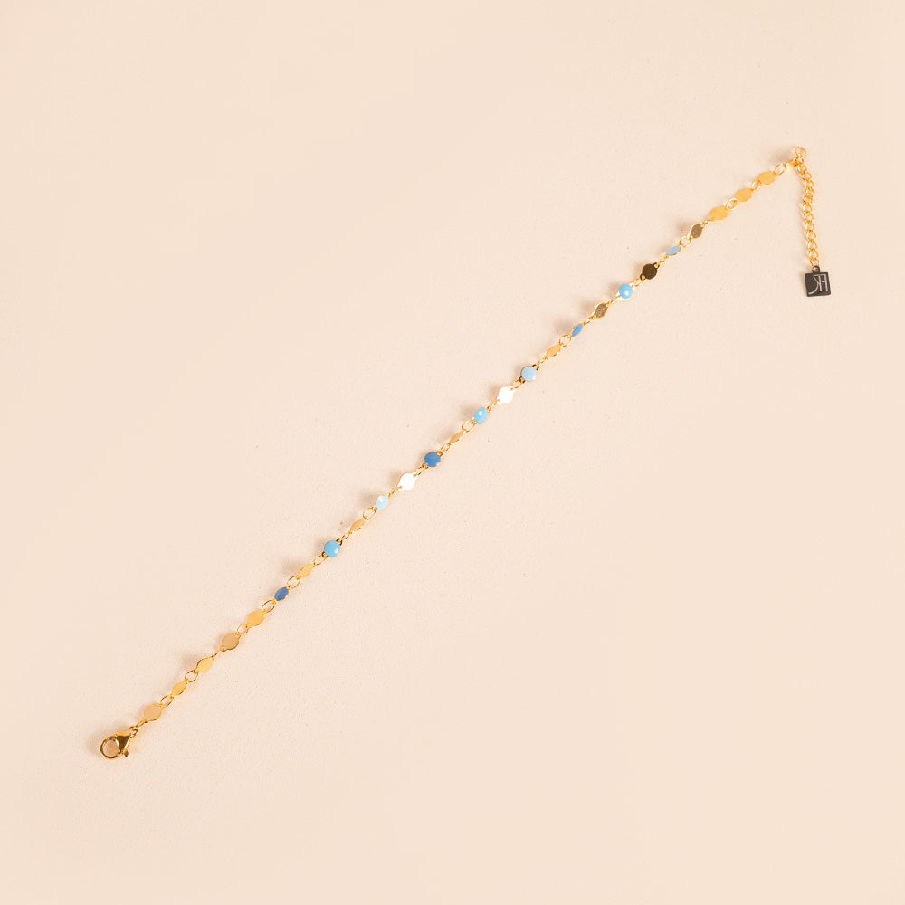ANKLE BRACELET WITH SIMPLE AND COLORFUL CIRCULAR PLATES