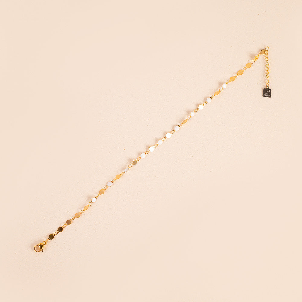 ANKLE BRACELET WITH SIMPLE AND COLORFUL CIRCULAR PLATES