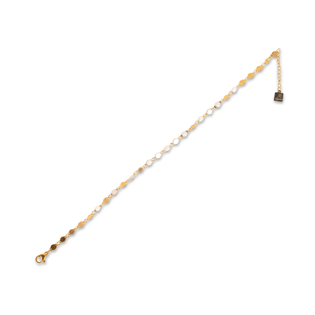 ANKLE BRACELET WITH SIMPLE AND COLORFUL CIRCULAR PLATES