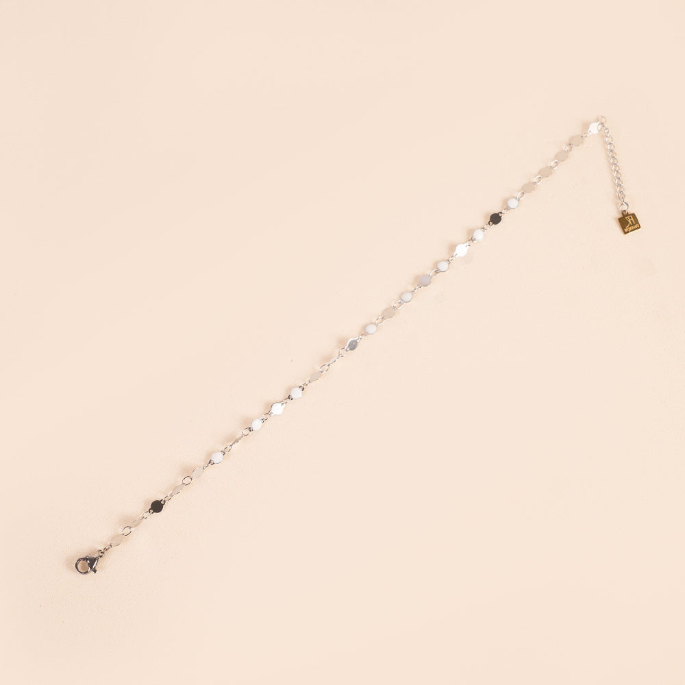 ANKLE BRACELET WITH SIMPLE AND COLORFUL CIRCULAR PLATES