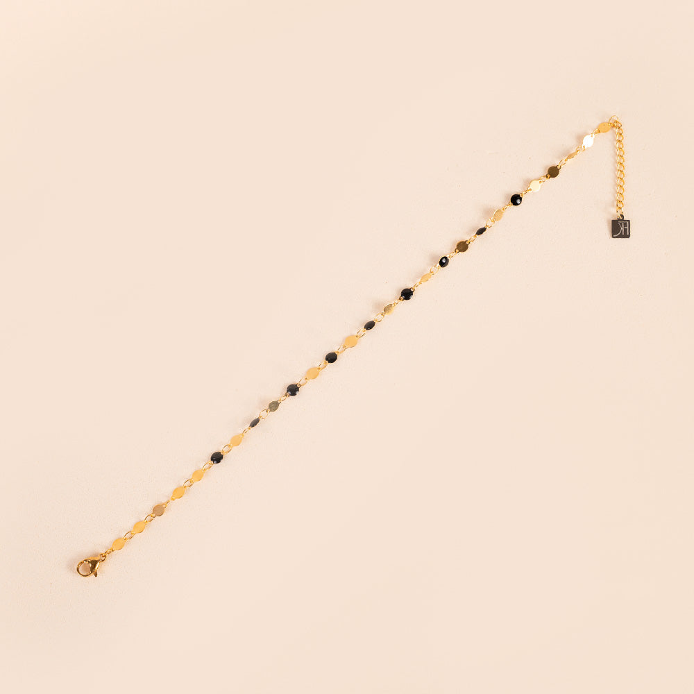 ANKLE BRACELET WITH SIMPLE AND COLORFUL CIRCULAR PLATES