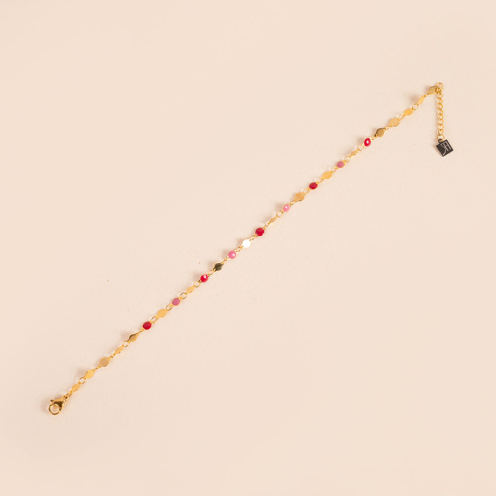ANKLE BRACELET WITH SIMPLE AND COLORFUL CIRCULAR PLATES