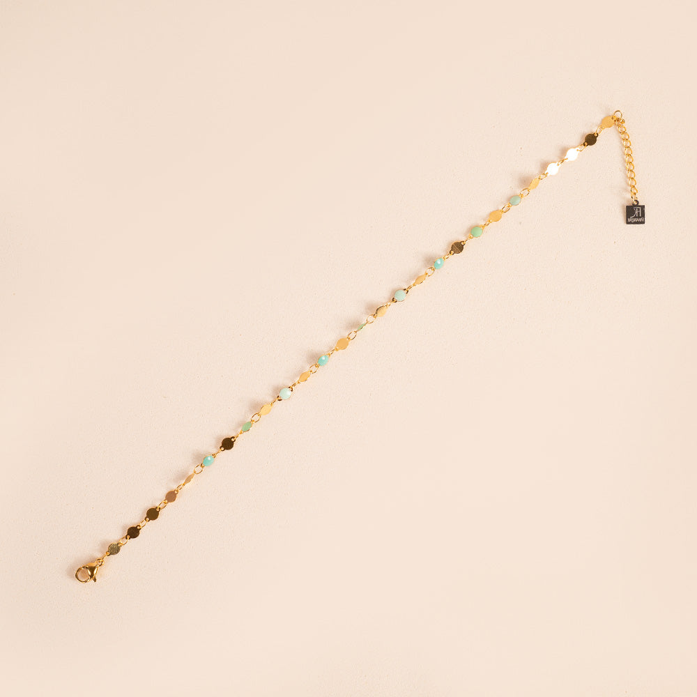 ANKLE BRACELET WITH SIMPLE AND COLORFUL CIRCULAR PLATES
