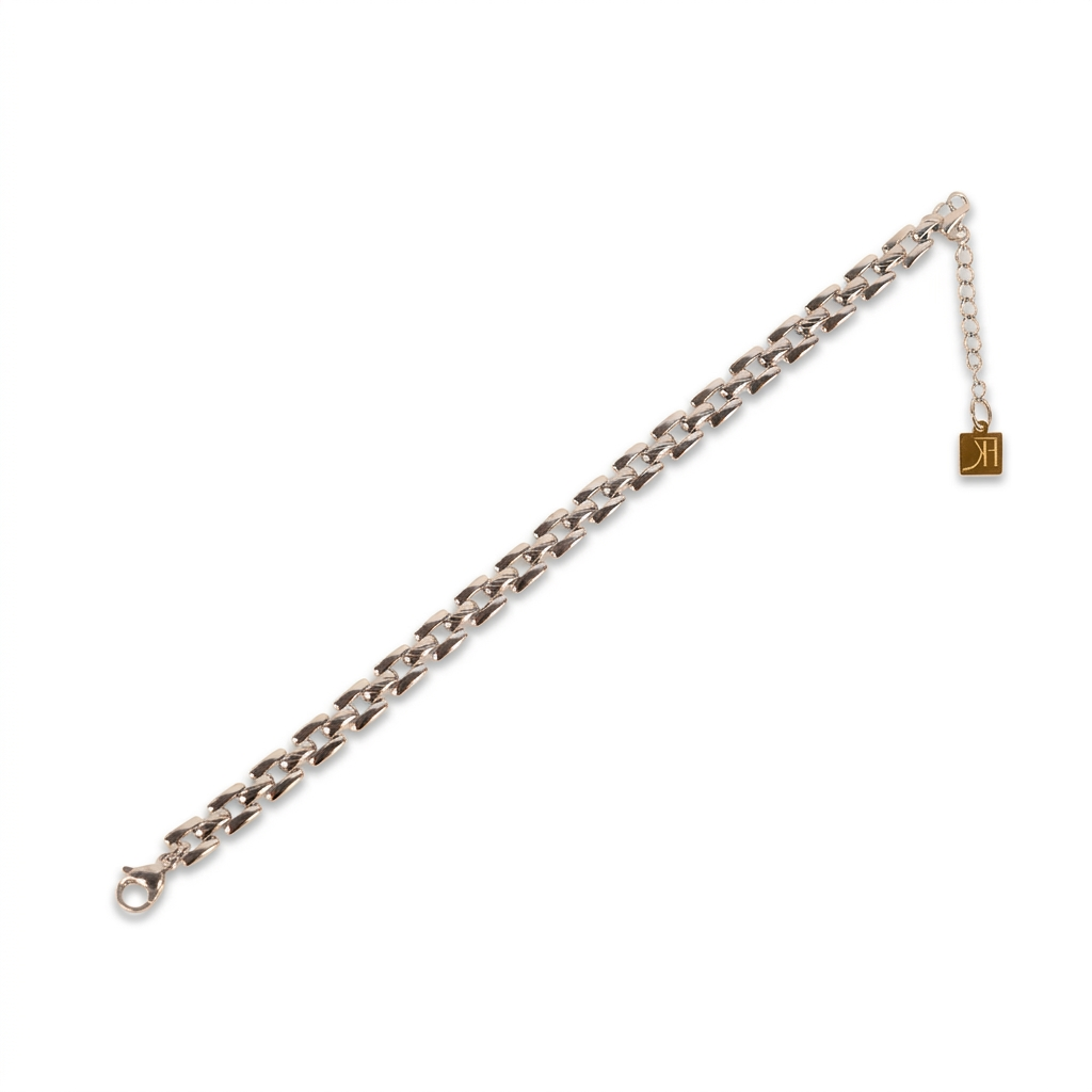 BRACCIALE A CATENA CON MAGLIA DI CONGIUNZIONE RIGATA
