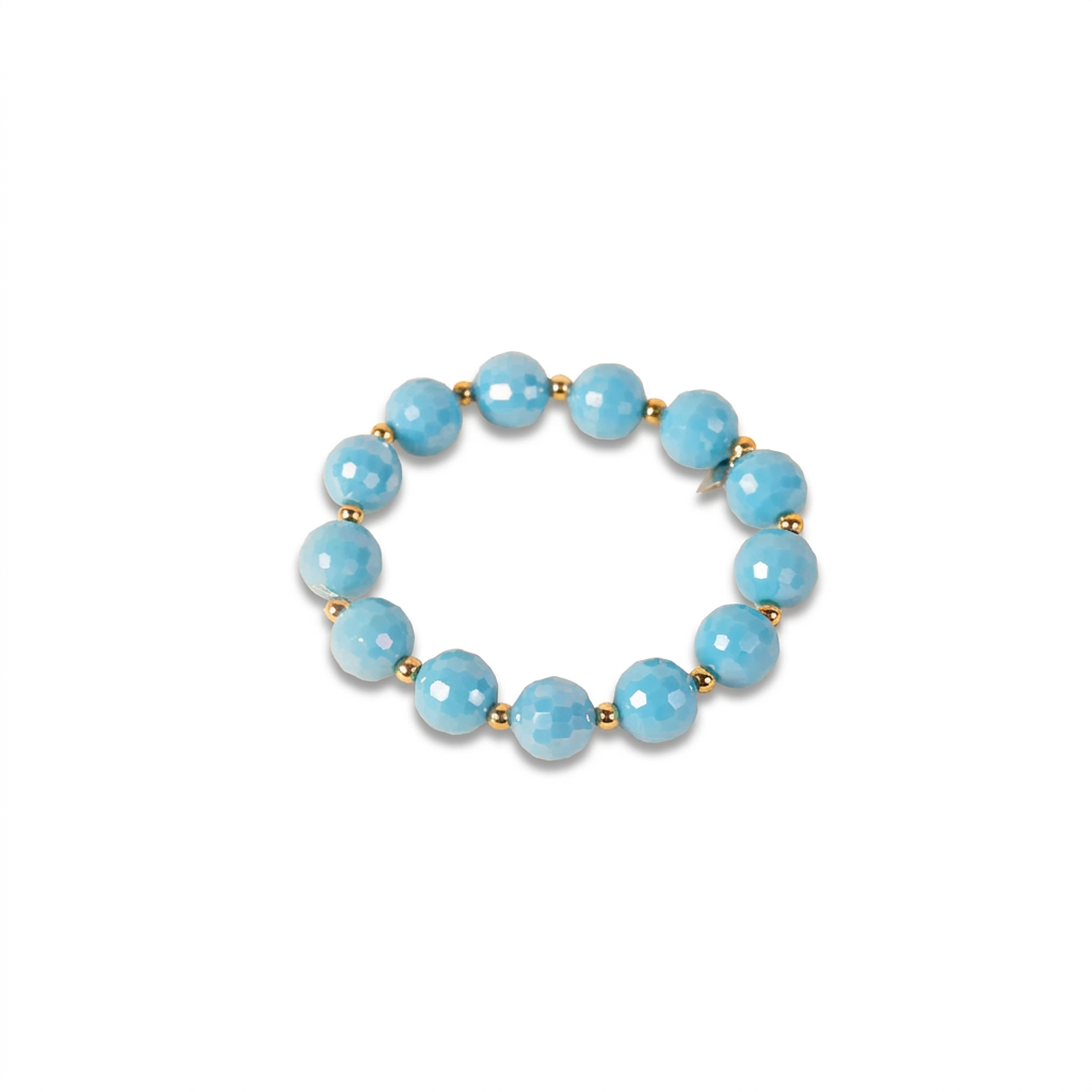 BRACCIALE ELASTICO CON SFERE SFACCETTATE COLORATE