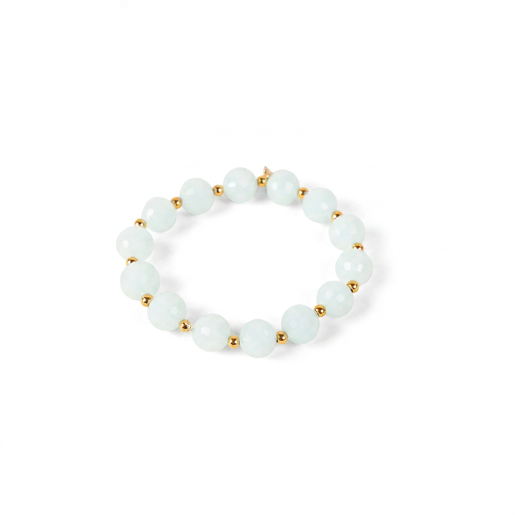 ELASTIC BRACELET WITH COLORFUL FACETED SPHERES