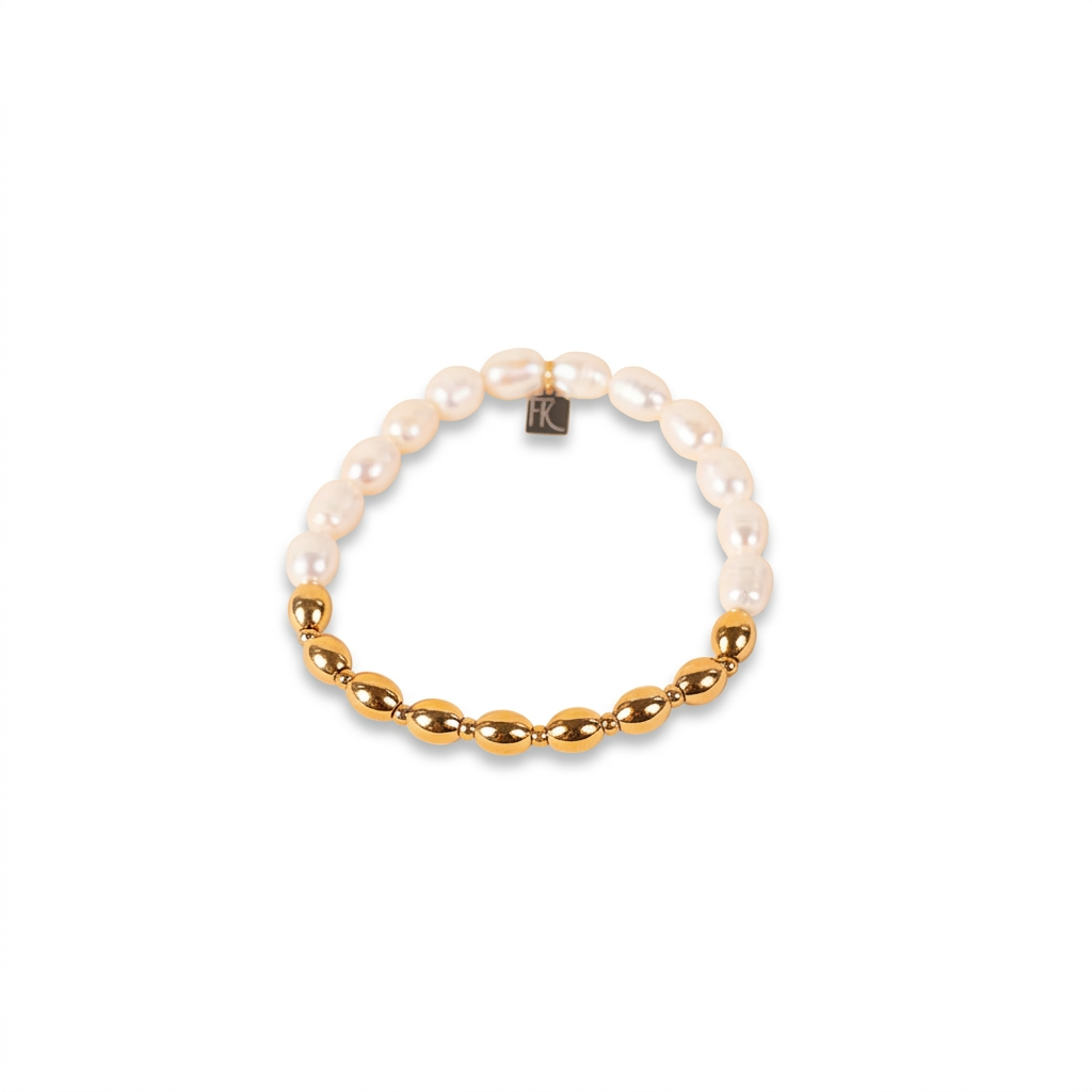 ELASTIC BRACELET UNIT IN STEEL AND MOTHER OF PEARL MODEL