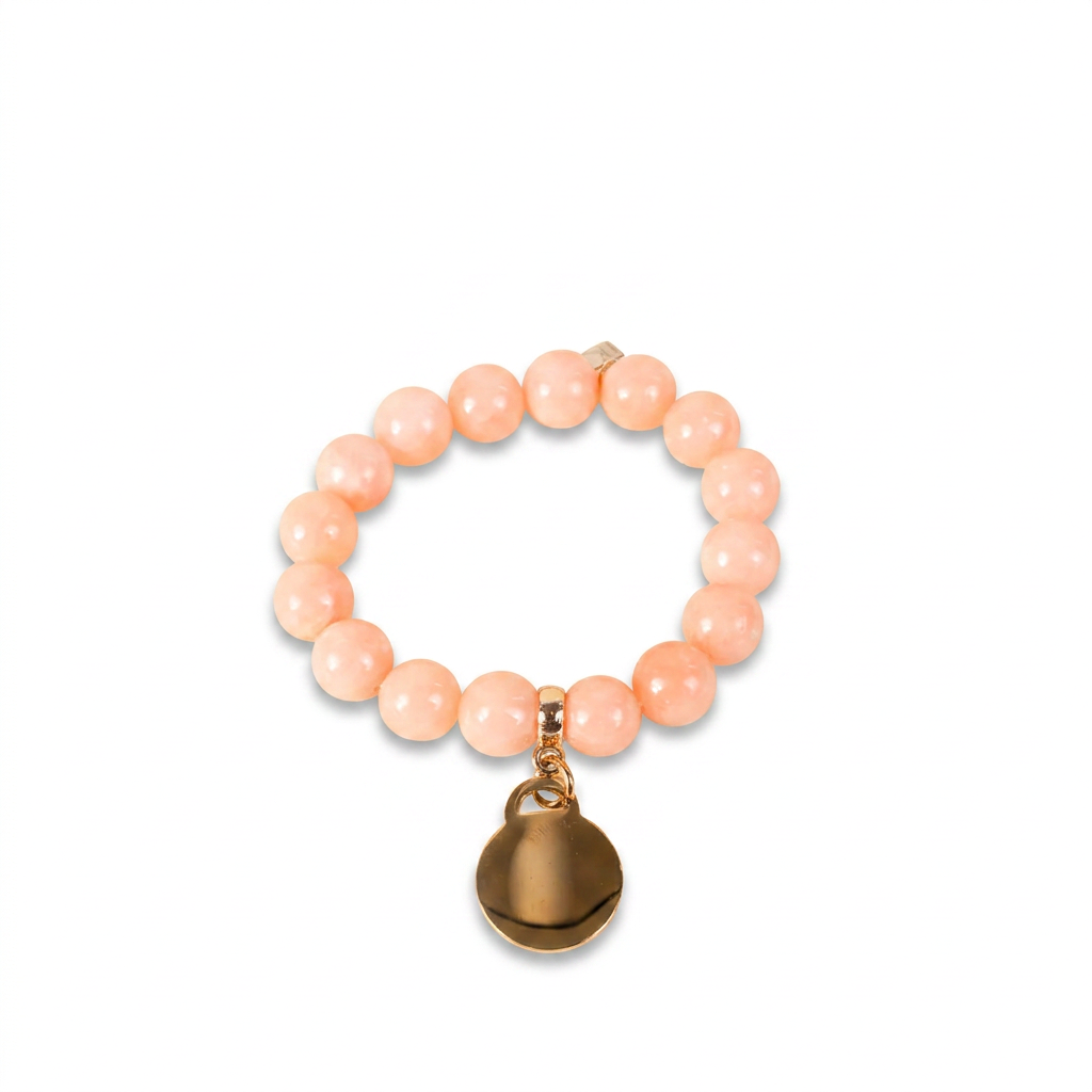ELASTIC BRACELET WITH COLORED STONES AND PENDANT