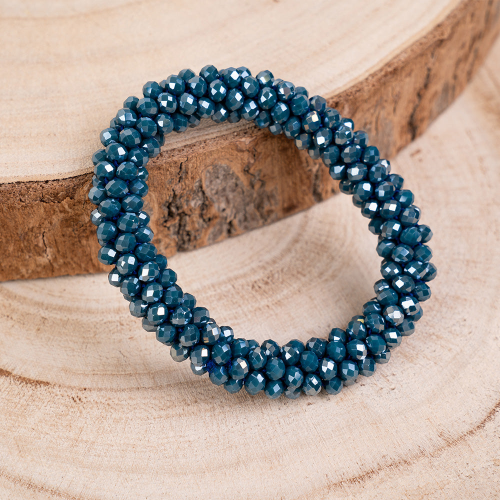 BRACCIALE ELASTICO CON CRISTALLI SFACCETTATI
