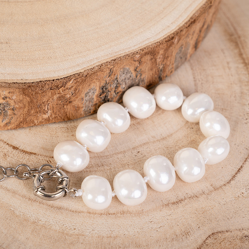 BRACCIALE CON PERLE OVALI