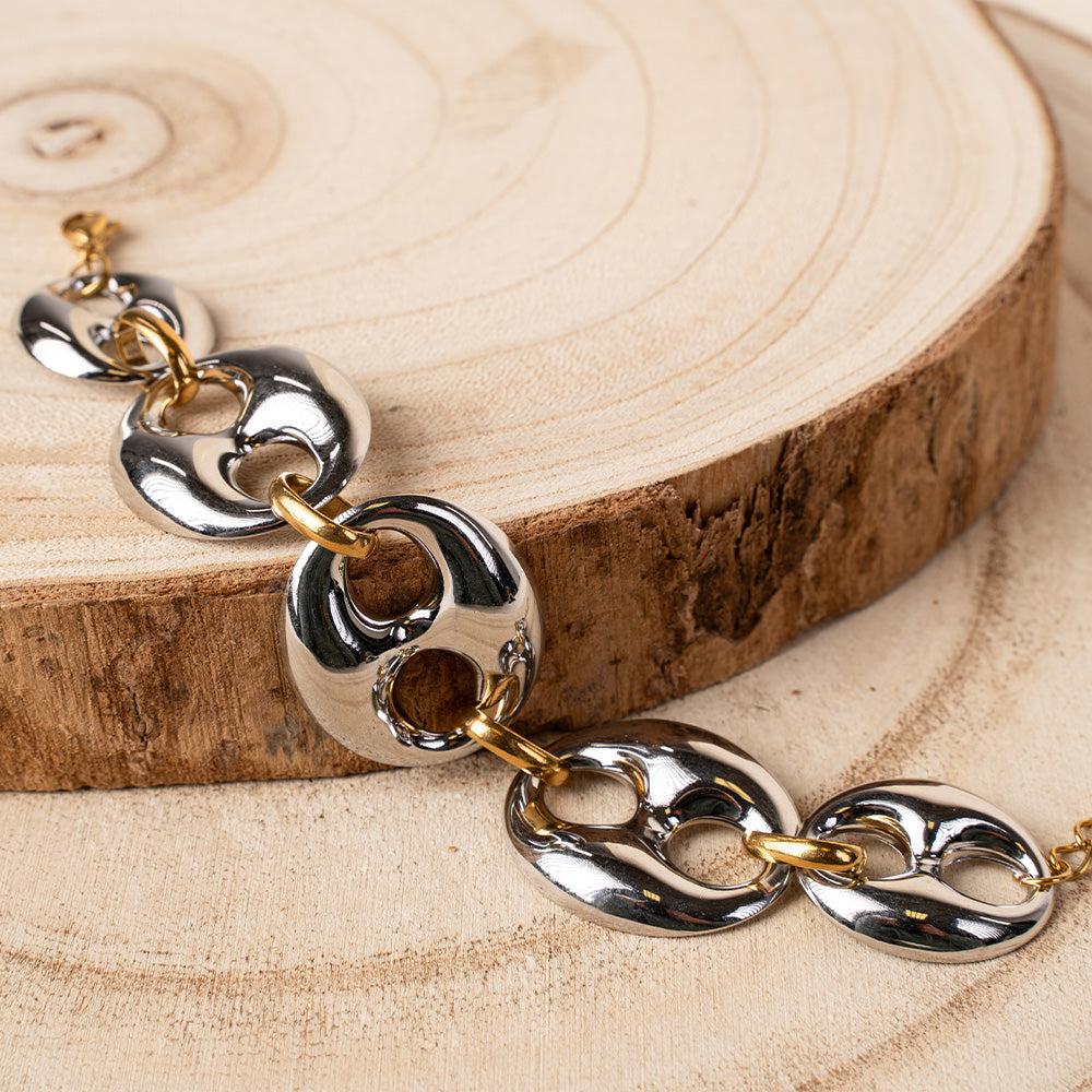 BRACCIALE CON CATENA A MAGLIA MARINA