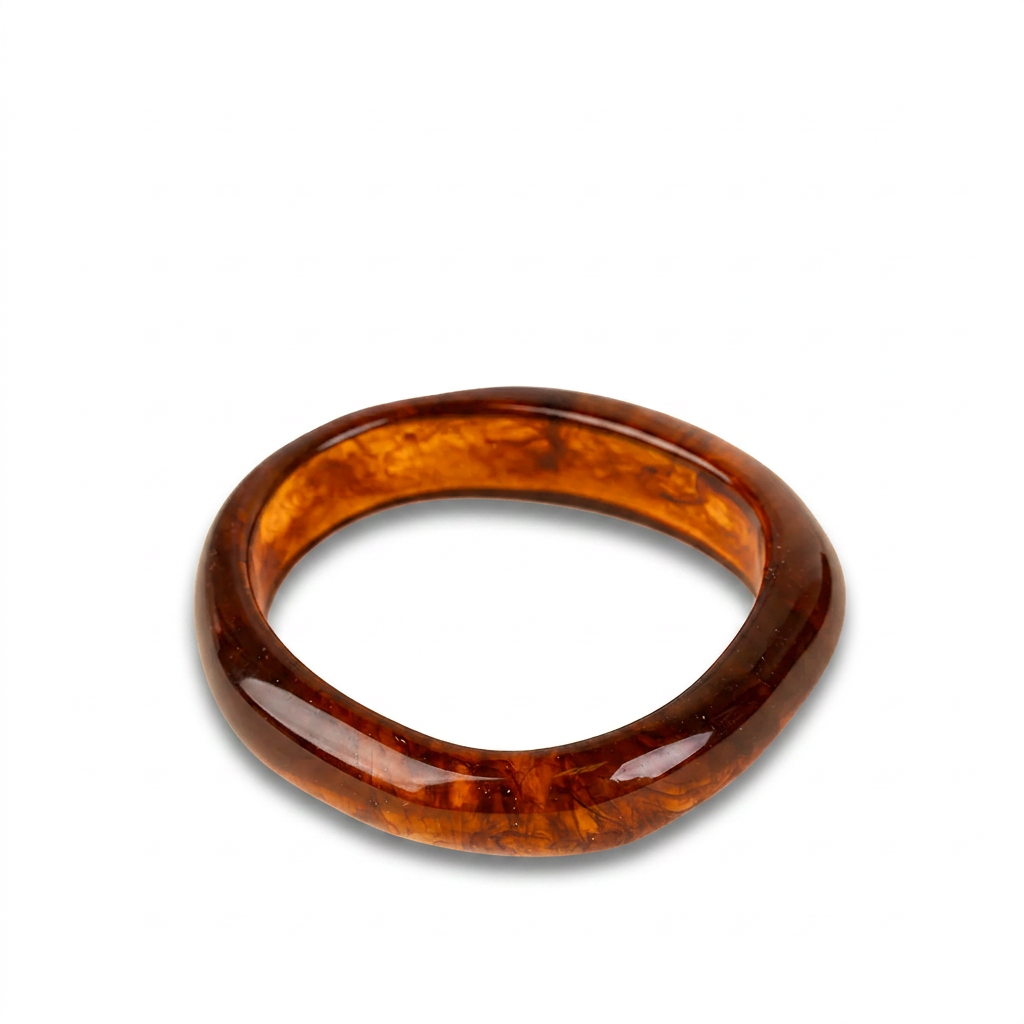 BRACCIALE RIGIDO ASIMMETRICO BASSO IN RESINA SFUMATA