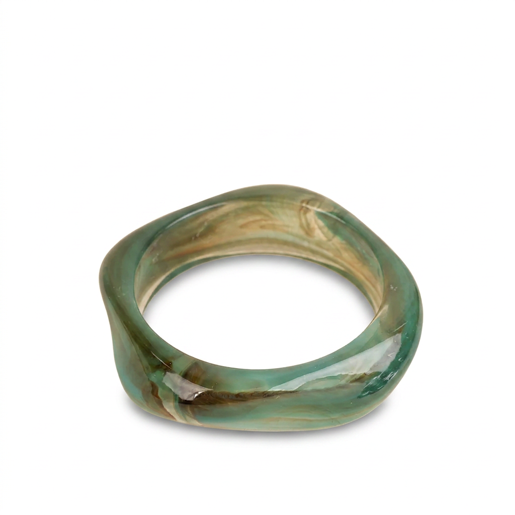 BRACCIALE RIGIDO ASIMMETRICO IN RESINA SFUMATA