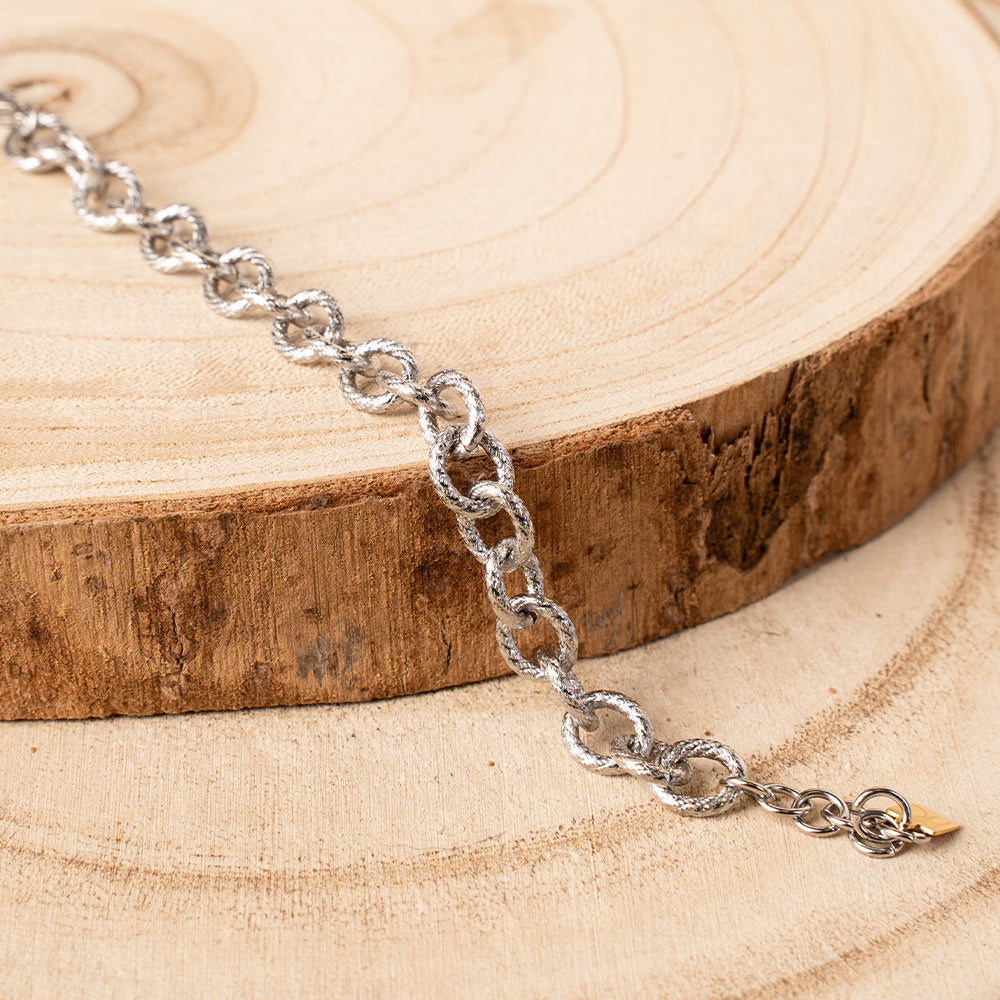 BRACCIALE A CATENA CON MAGLIE RUVIDE