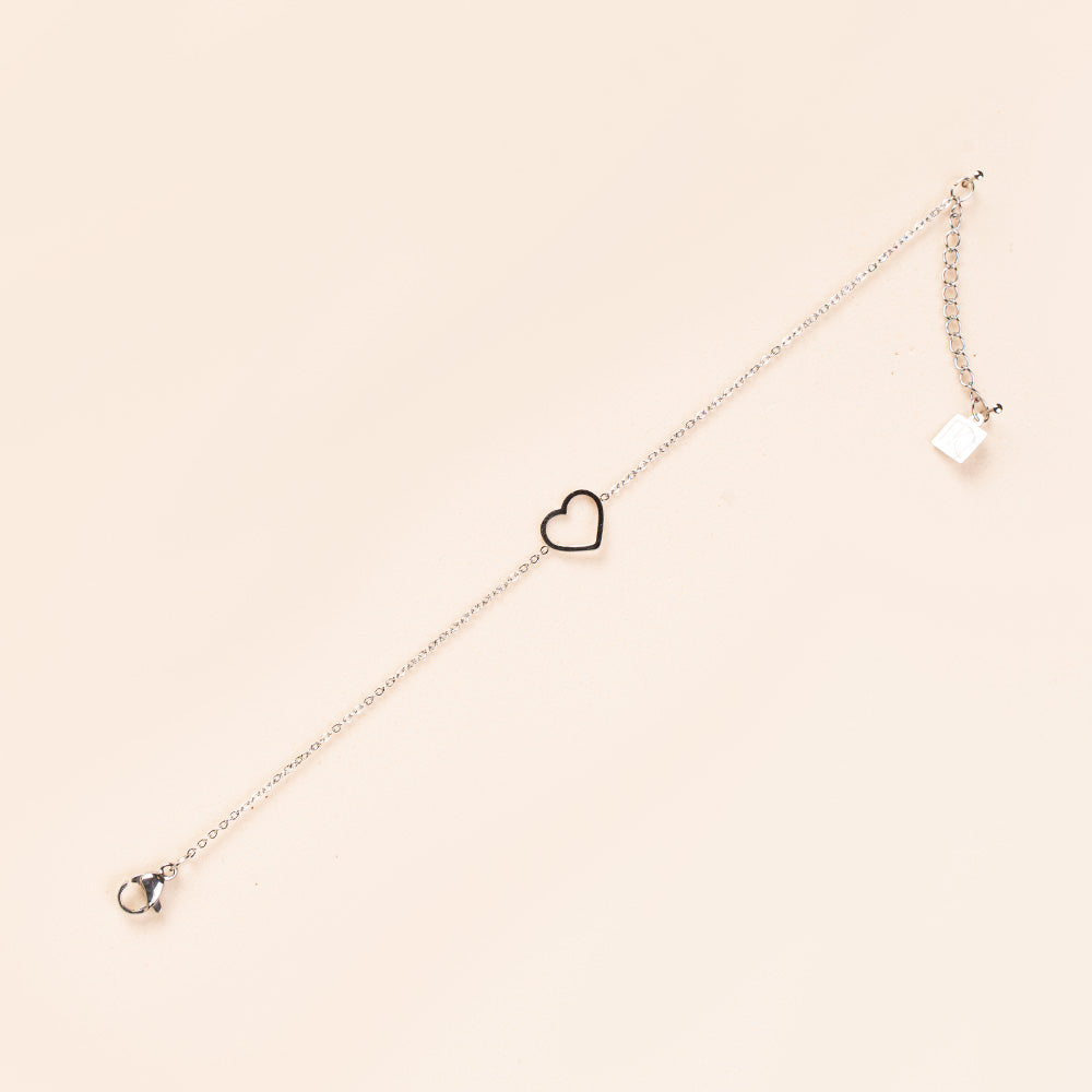 BRACCIALE MORBIDO A CATENELLA CON CUORE CENTRALE