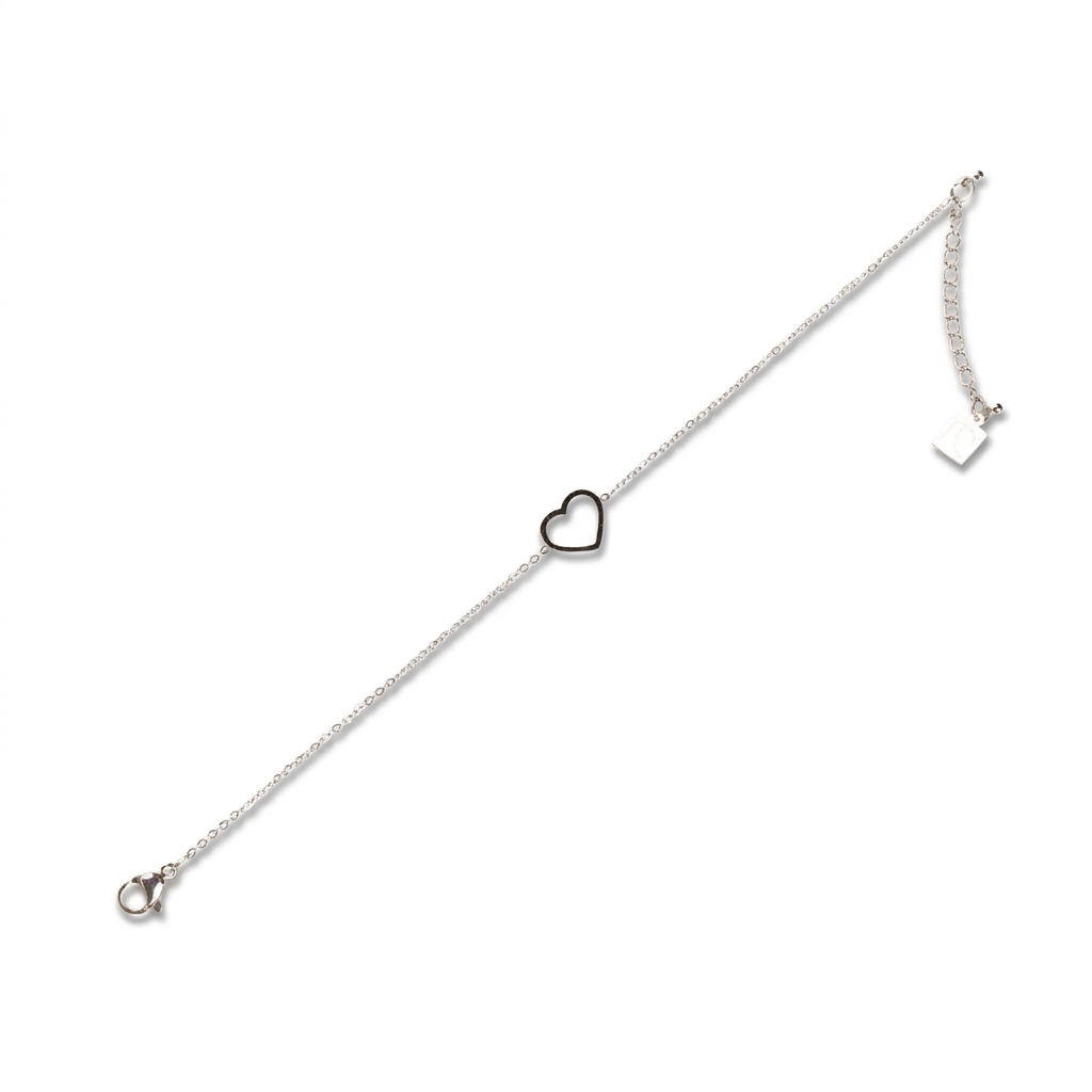 BRACCIALE MORBIDO A CATENELLA CON CUORE CENTRALE