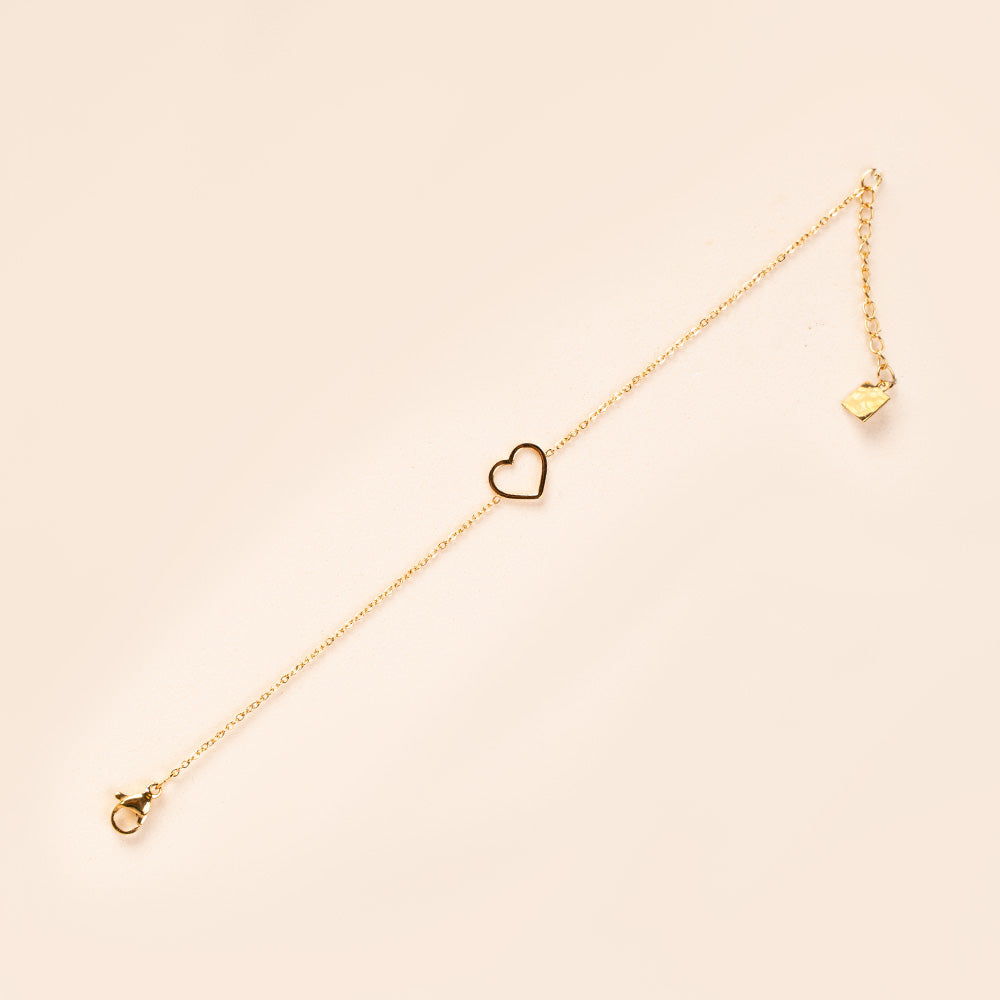 BRACCIALE MORBIDO A CATENELLA CON CUORE CENTRALE