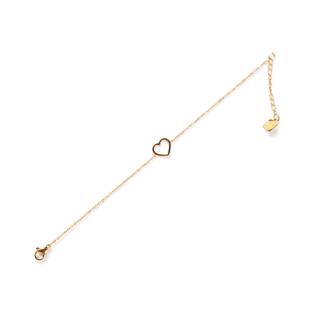 BRACCIALE MORBIDO A CATENELLA CON CUORE CENTRALE
