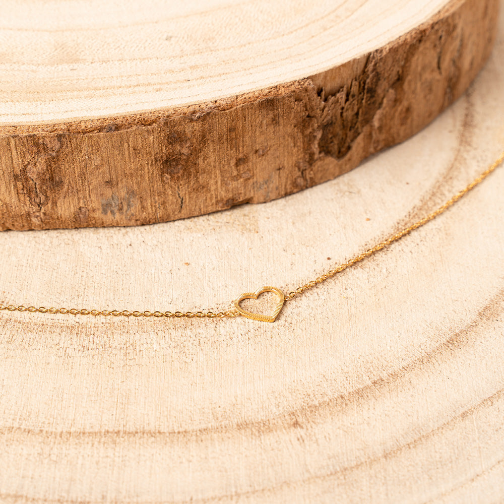 BRACCIALE MORBIDO A CATENELLA CON CUORE CENTRALE