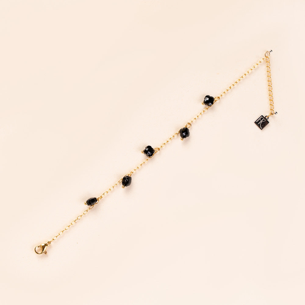 BRACCIALE MORBIDO A CATENA CON PENDENTI A FIORI