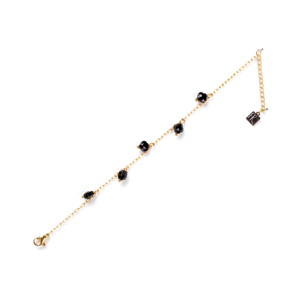 BRACCIALE MORBIDO A CATENA CON PENDENTI A FIORI