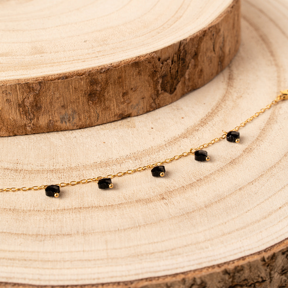 BRACCIALE MORBIDO A CATENA CON PENDENTI A FIORI