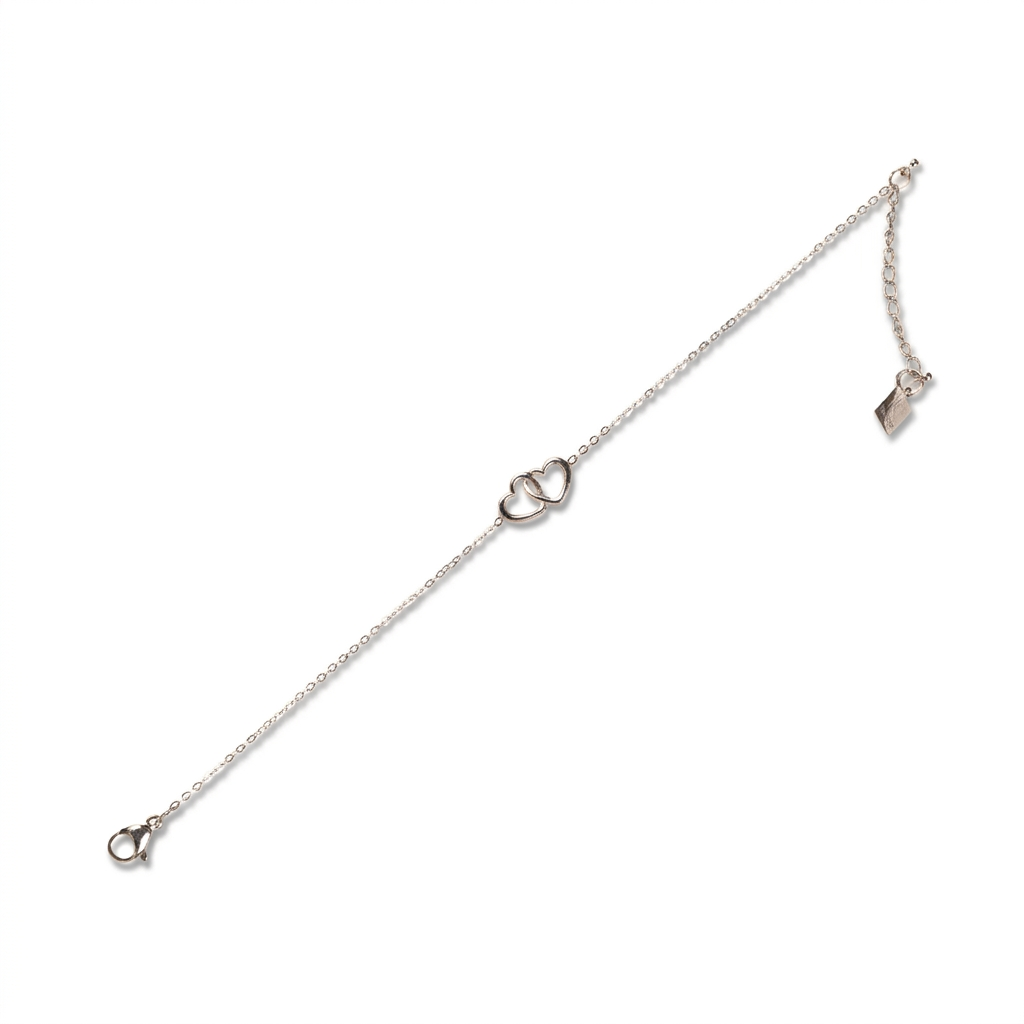 BRACCIALE MORBIDO A CATENA CON DOPPI CUORI