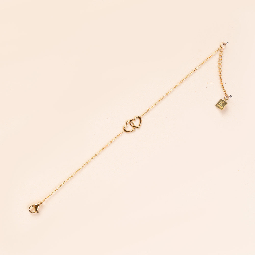 BRACCIALE MORBIDO A CATENA CON DOPPI CUORI