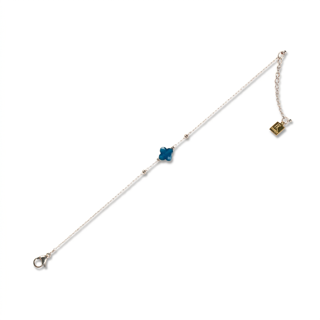 BRACCIALE MORBIDO A CATENA CON FIORE CENTRALE
