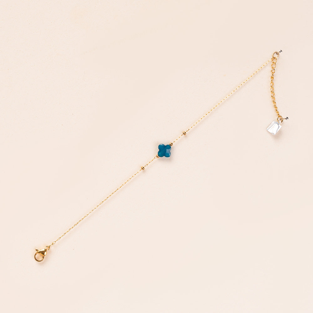 BRACCIALE MORBIDO A CATENA CON FIORE CENTRALE