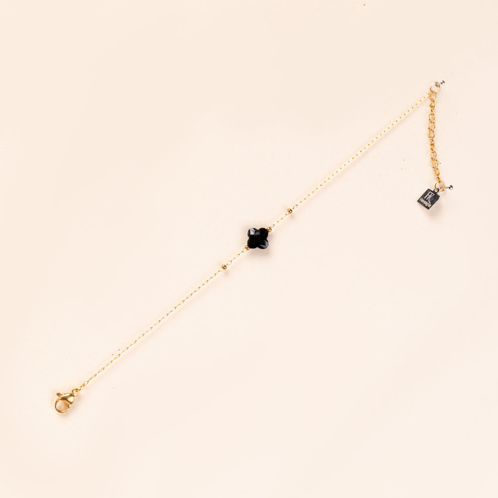 BRACCIALE MORBIDO A CATENA CON FIORE CENTRALE