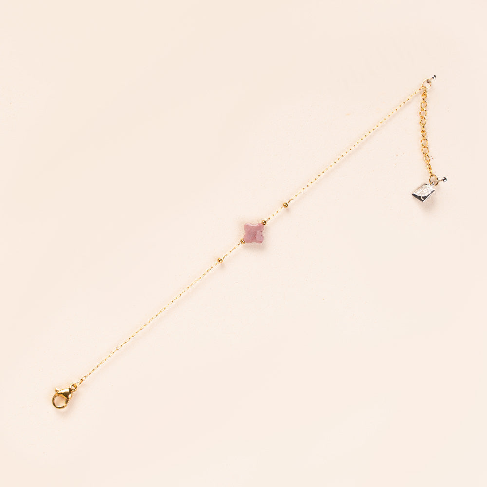 BRACCIALE MORBIDO A CATENA CON FIORE CENTRALE