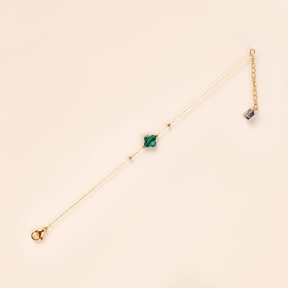 BRACCIALE MORBIDO A CATENA CON FIORE CENTRALE