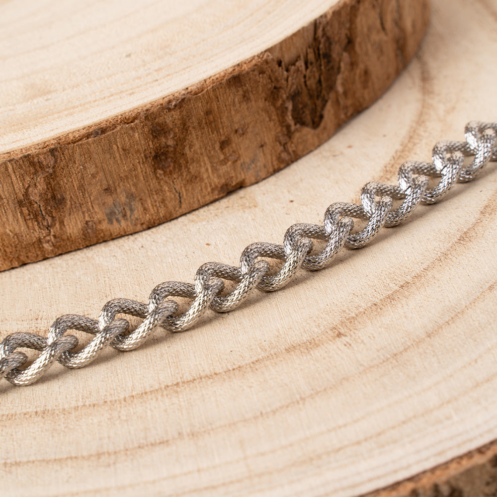 BRACCIALE MORBIDO A CATENA RUVIDA CON CHIUSURA A T