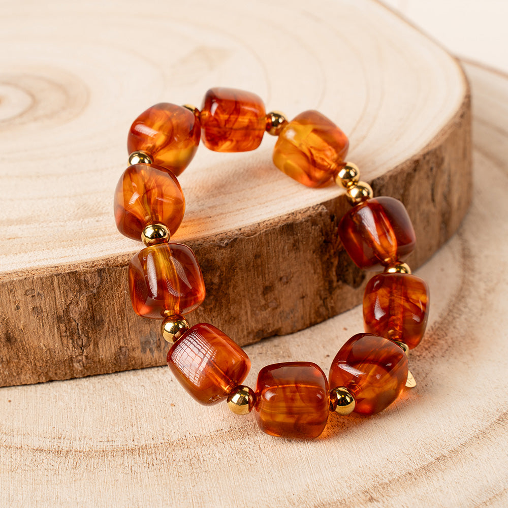 BRACCIALE ELASTICO CON PIETRE QUADRATE