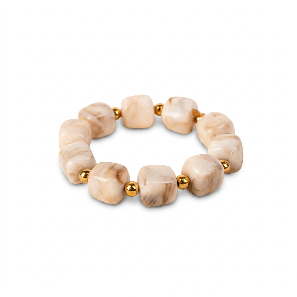 BRACCIALE ELASTICO CON PIETRE QUADRATE