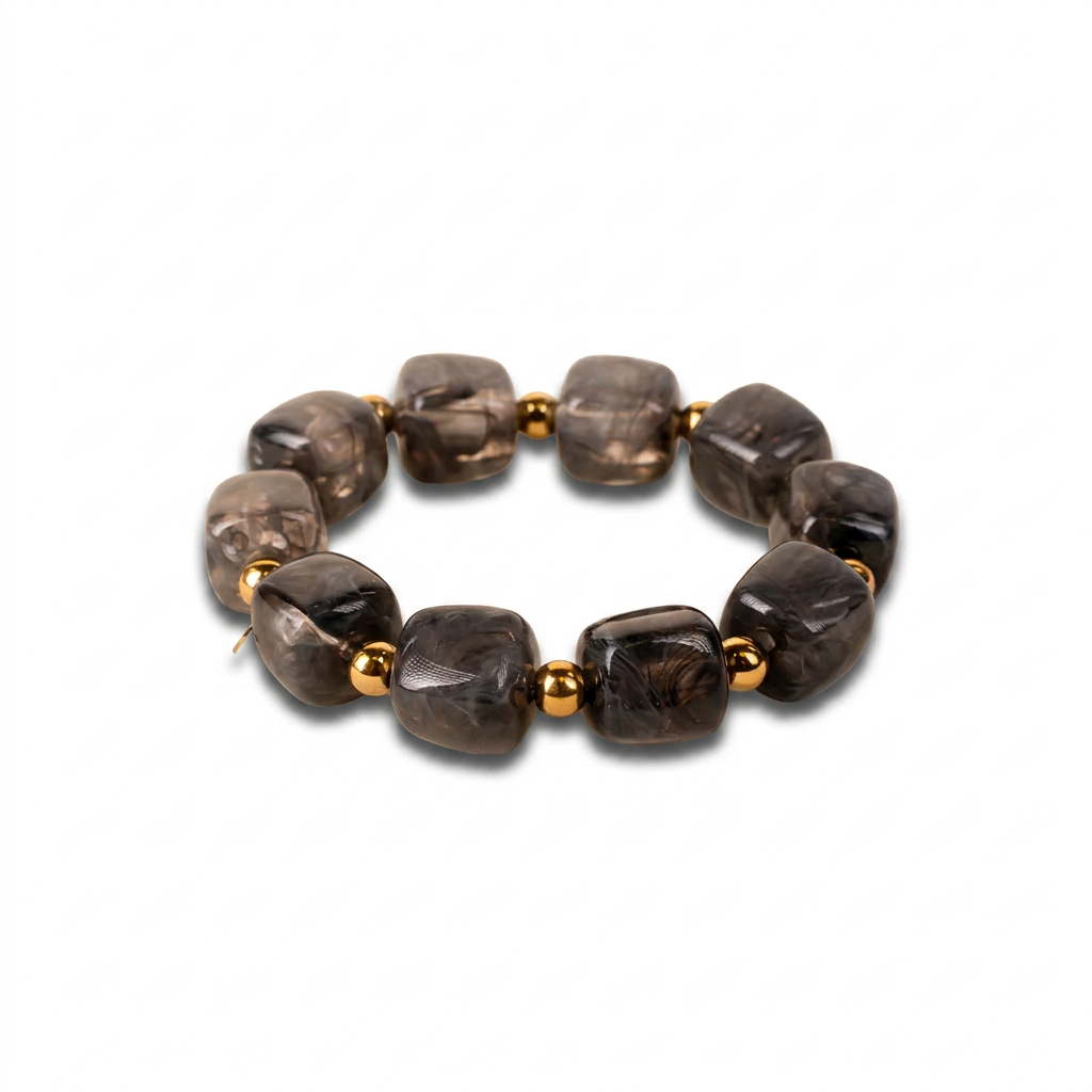 BRACCIALE ELASTICO CON PIETRE QUADRATE