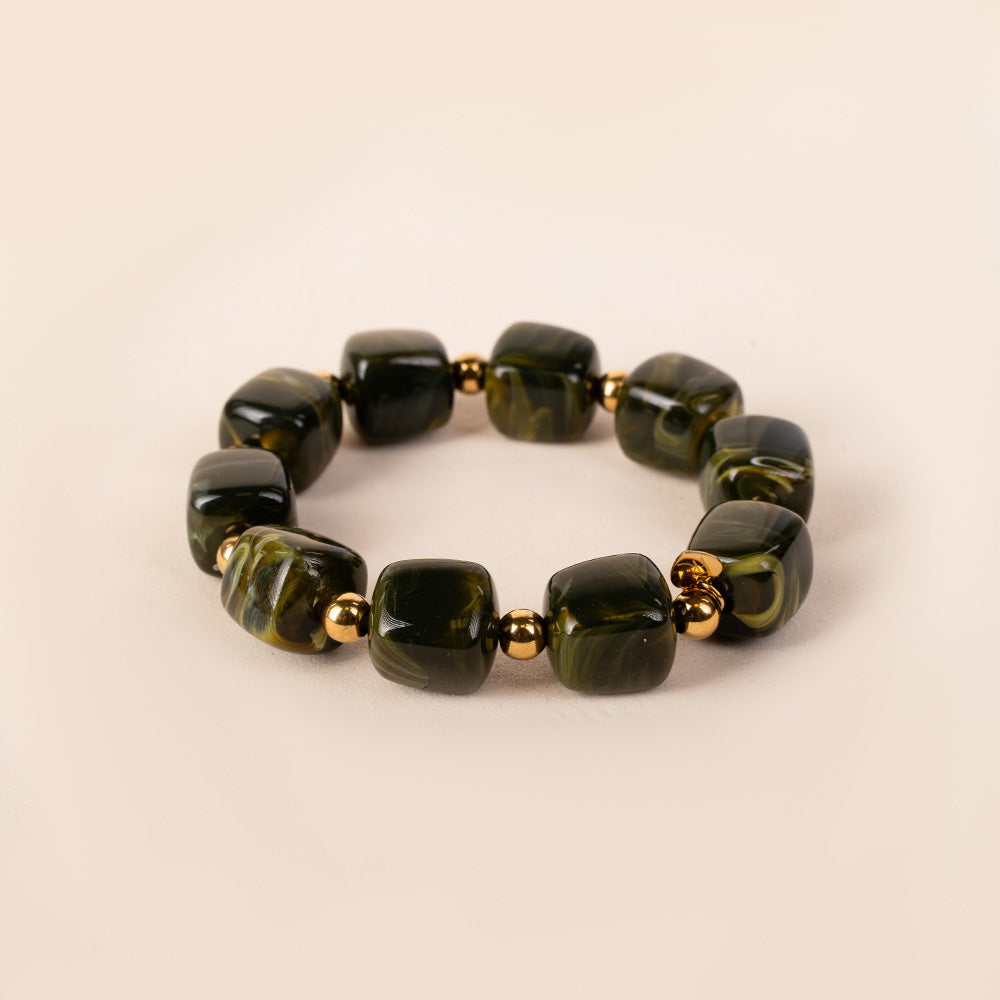 BRACCIALE ELASTICO CON PIETRE QUADRATE