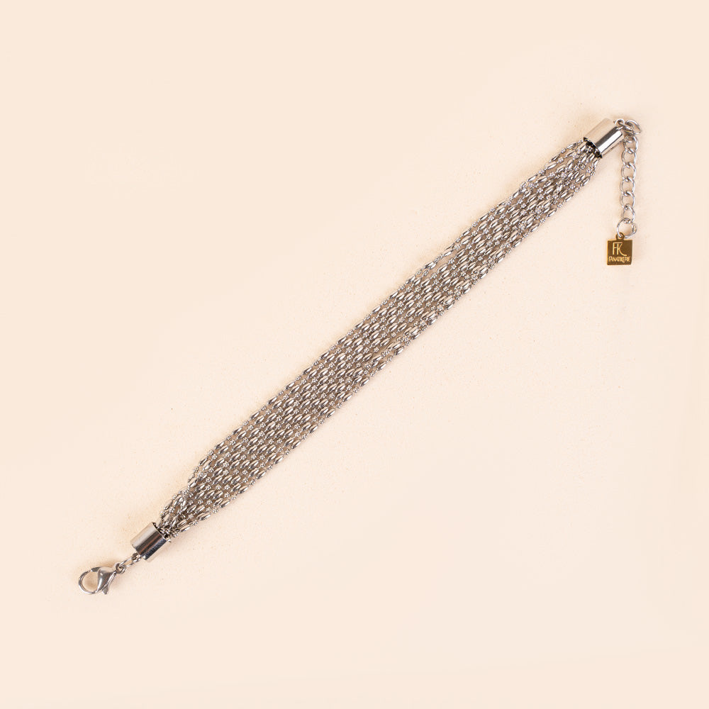 BRACCIALE MULTIFILO A PERLINE OVALI
