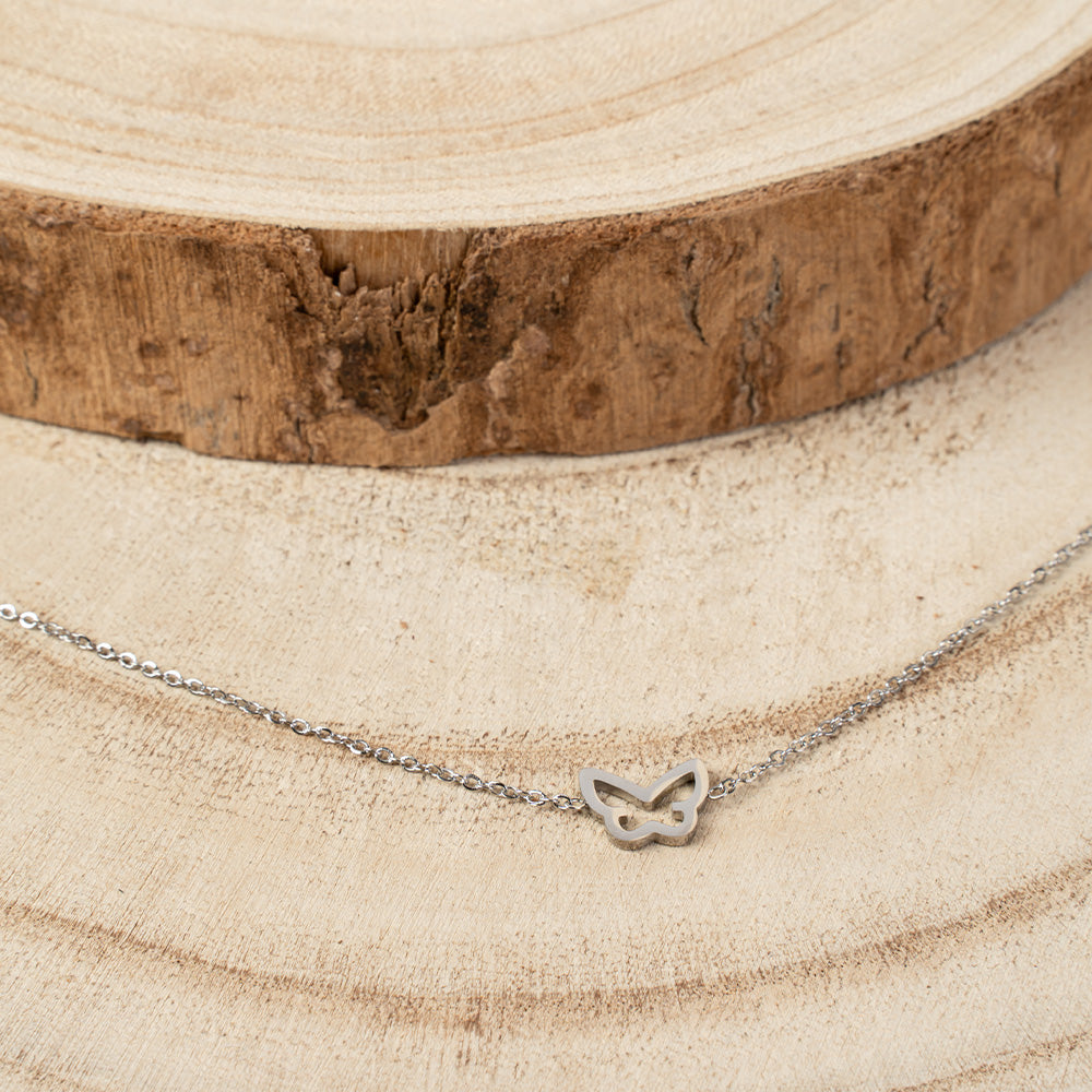 BRACCIALE MORBIDO A CATENA CON FARFALLA STRASS