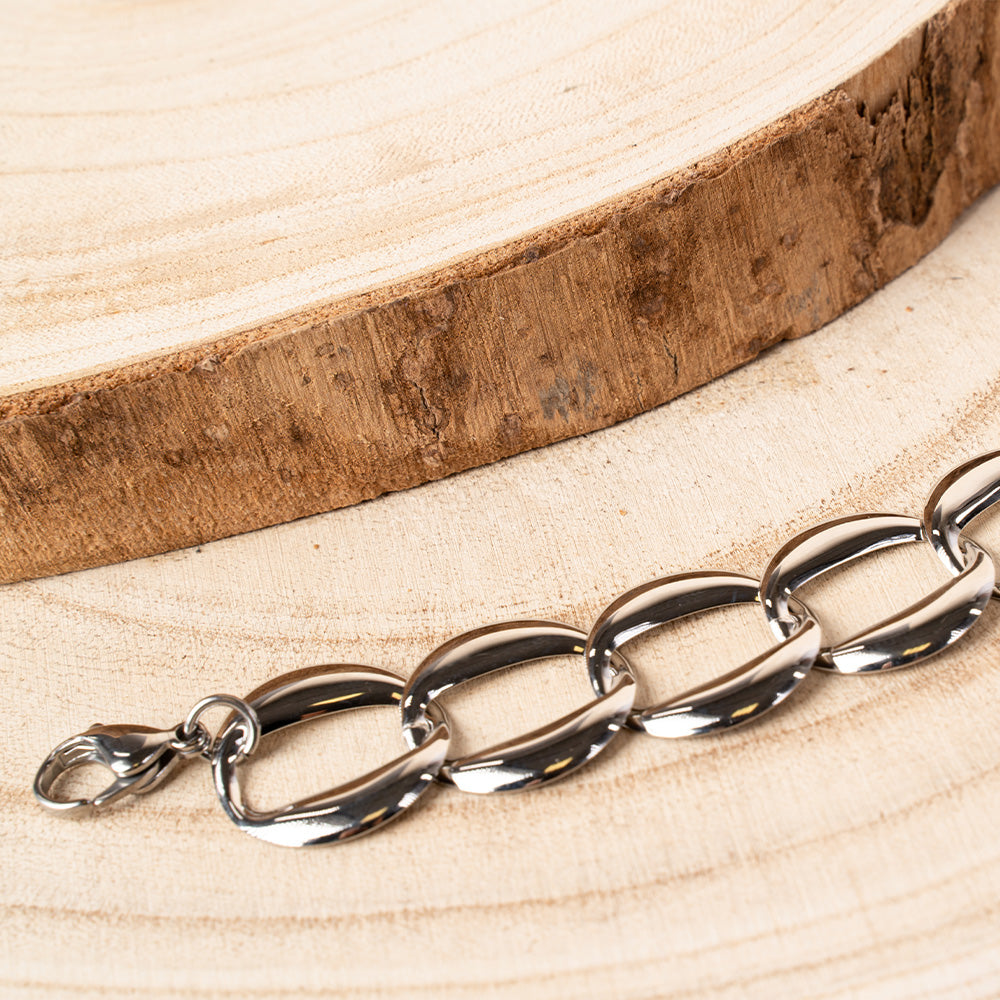BRACCIALE MORBIDO A CATENA OVALE