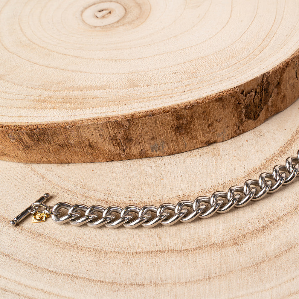 BRACCIALE MORBIDO A CATENA CON CHIUSURA A T