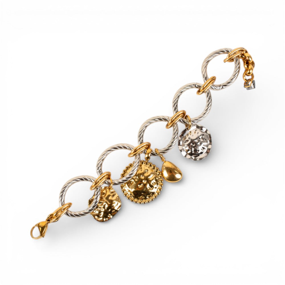 BRACCIALE A CATENA ATTORCIGLIATA CON PENDENTI